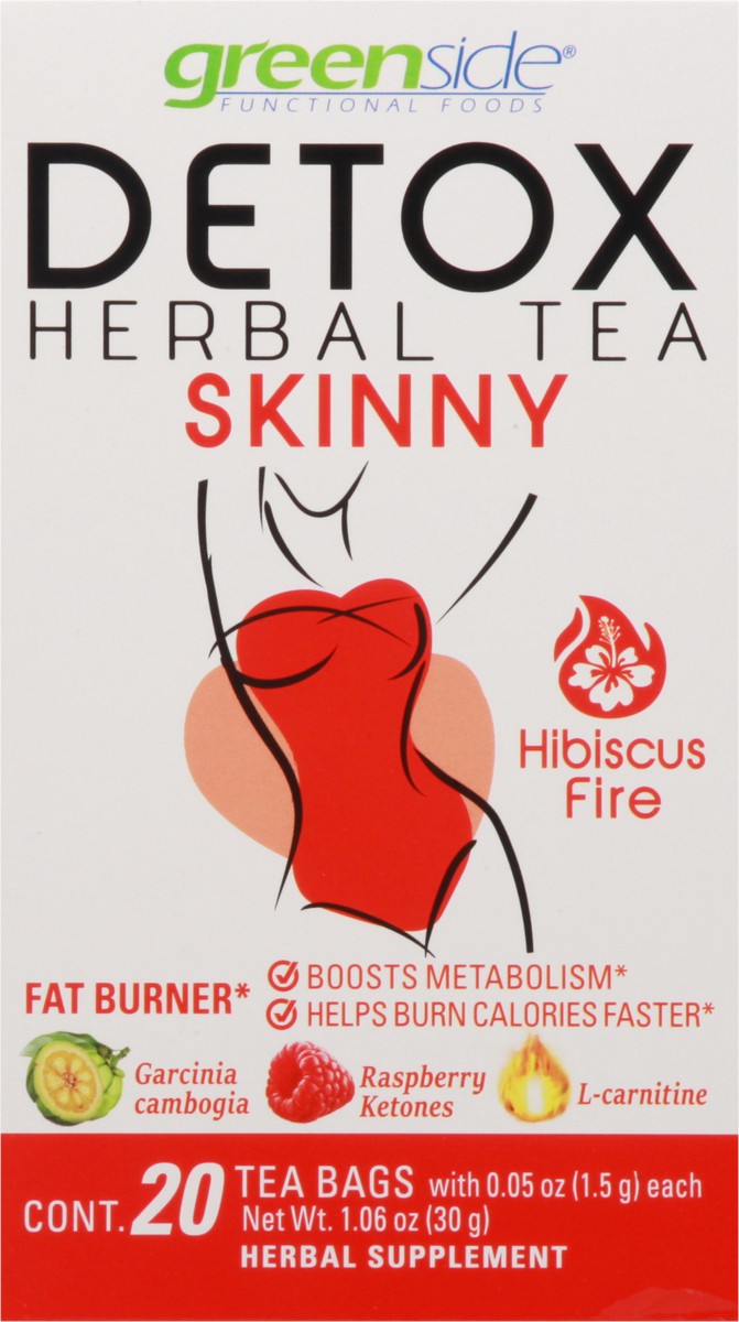 slide 12 of 13, Green Side Detox Tea Bags Skinny Hibiscus Fire Herbal Tea - 20 ct, 20 ct