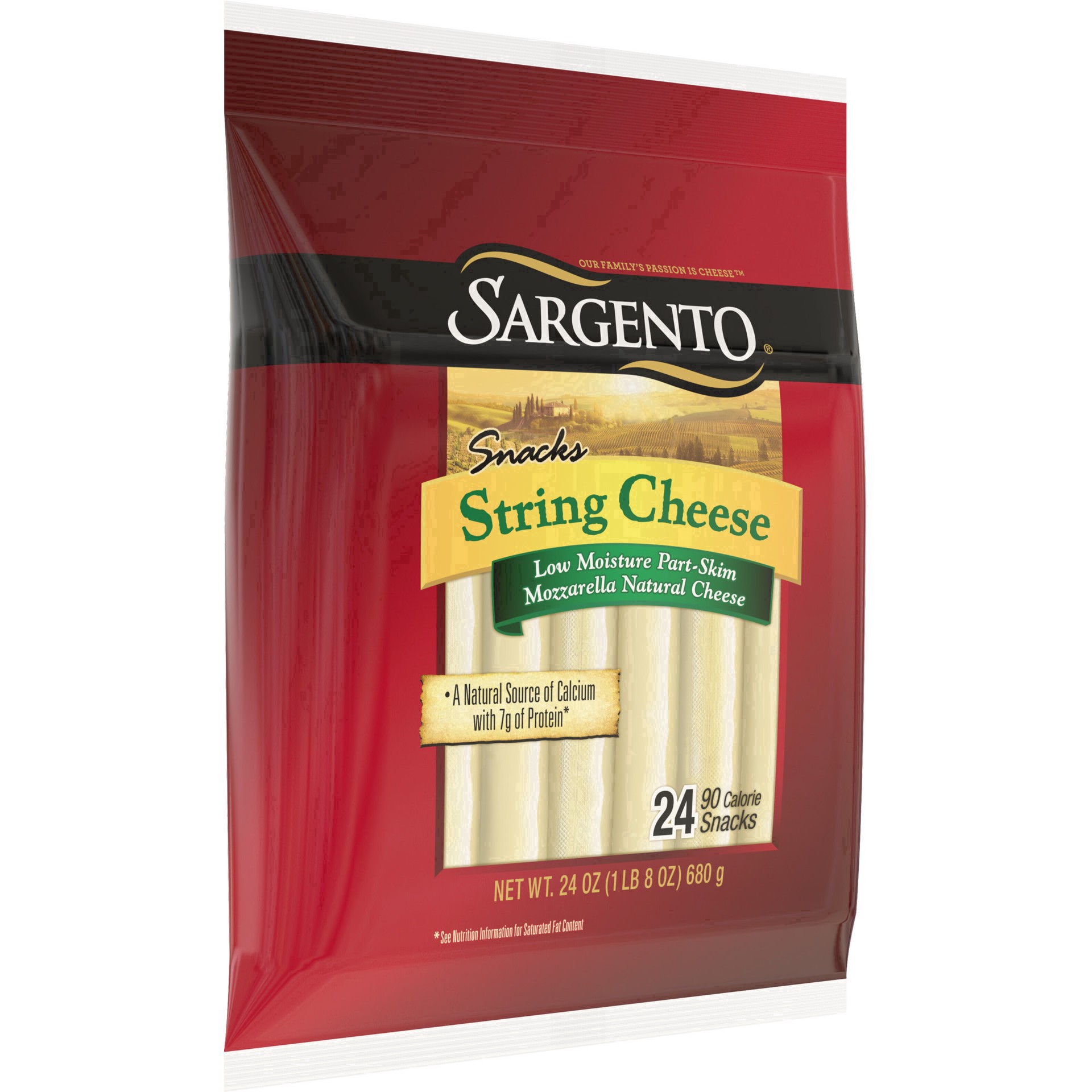 slide 28 of 40, Sargento Low Moisture Part-Skim Mozzarella Natural Cheese String Cheese Snacks, 24-Count, 24 ct