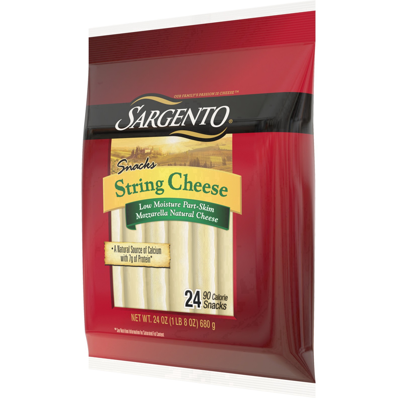 slide 32 of 40, Sargento Low Moisture Part-Skim Mozzarella Natural Cheese String Cheese Snacks, 24-Count, 24 ct