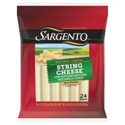 Sargento Low Moisture Part-Skim Mozzarella Natural Cheese String Cheese Snacks, 24-Count, 24 oz