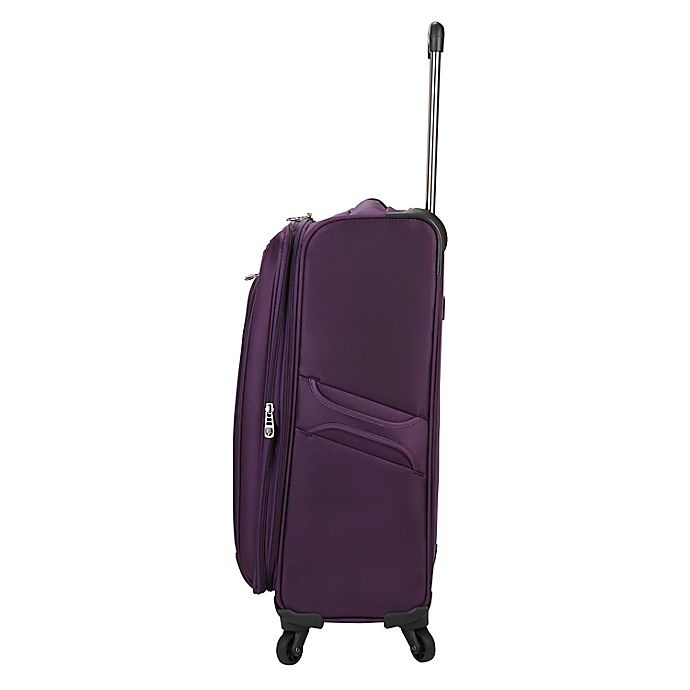 slide 3 of 11, Traveler's Club Luggage Traveler's Club Softside Expandable Spinner Checked Luggage - Purple, 24 in