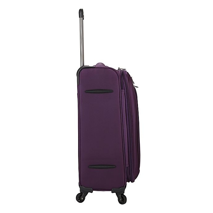 slide 5 of 11, Traveler's Club Luggage Traveler's Club Softside Expandable Spinner Checked Luggage - Purple, 24 in