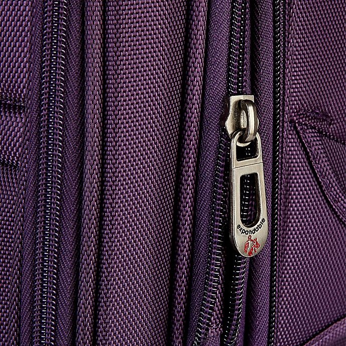 slide 9 of 11, Traveler's Club Luggage Traveler's Club Softside Expandable Spinner Checked Luggage - Purple, 24 in