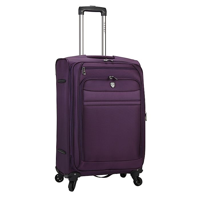 slide 1 of 11, Traveler's Club Luggage Traveler's Club Softside Expandable Spinner Checked Luggage - Purple, 24 in