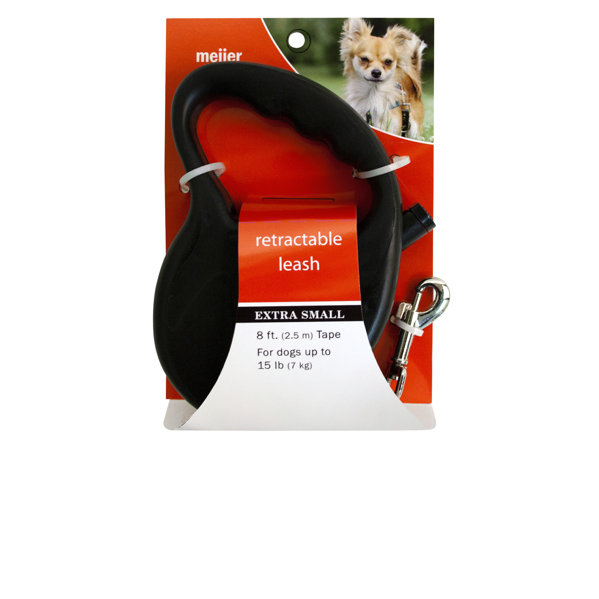 slide 1 of 3, Meijer Retractable Leash, Assorted Colors Extra Small, 8 ft