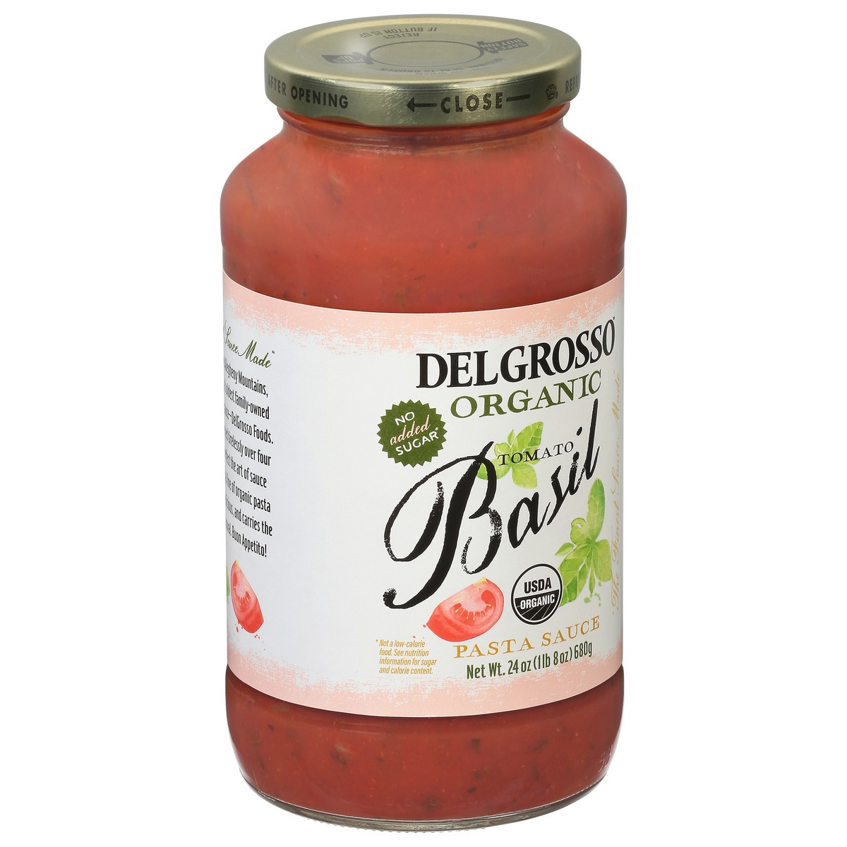 slide 9 of 9, DelGrosso Organic Tomato Basil Pasta Sauce 24 oz, 24 oz