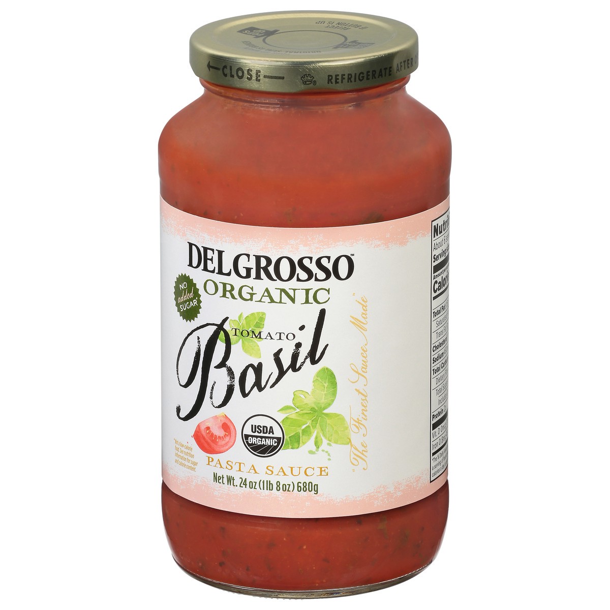 slide 6 of 9, DelGrosso Organic Tomato Basil Pasta Sauce 24 oz, 24 oz