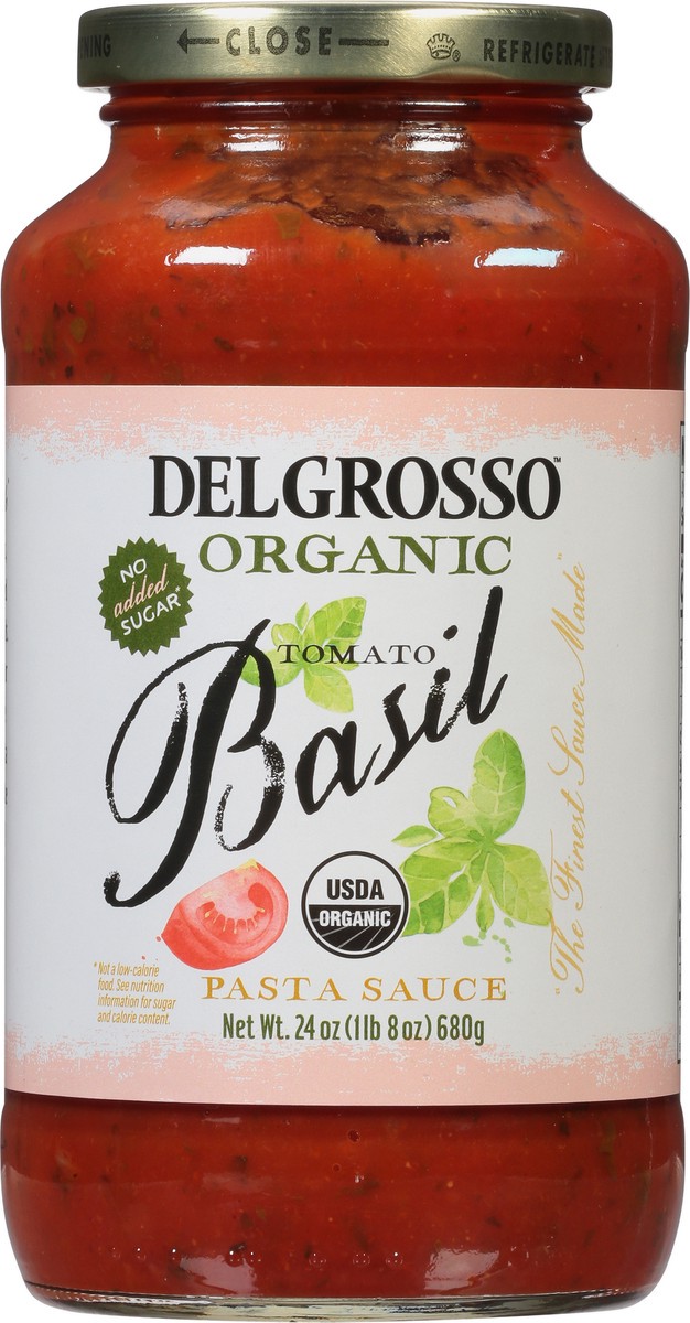 slide 2 of 9, DelGrosso Organic Tomato Basil Pasta Sauce 24 oz, 24 oz