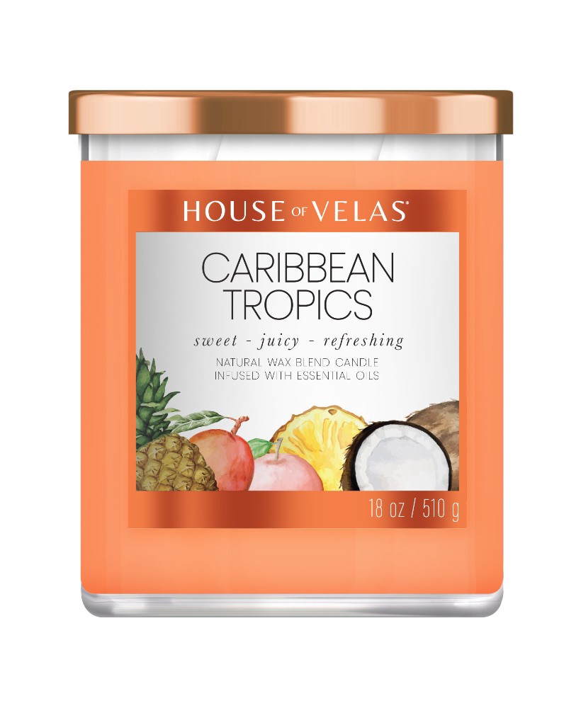 slide 1 of 1, House Of Velas Caribbean Tropics Jar Candle, 1 ct