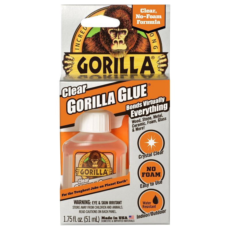 slide 1 of 9, Gorilla Clear Glue 1.75 fl oz, 1.75 fl oz