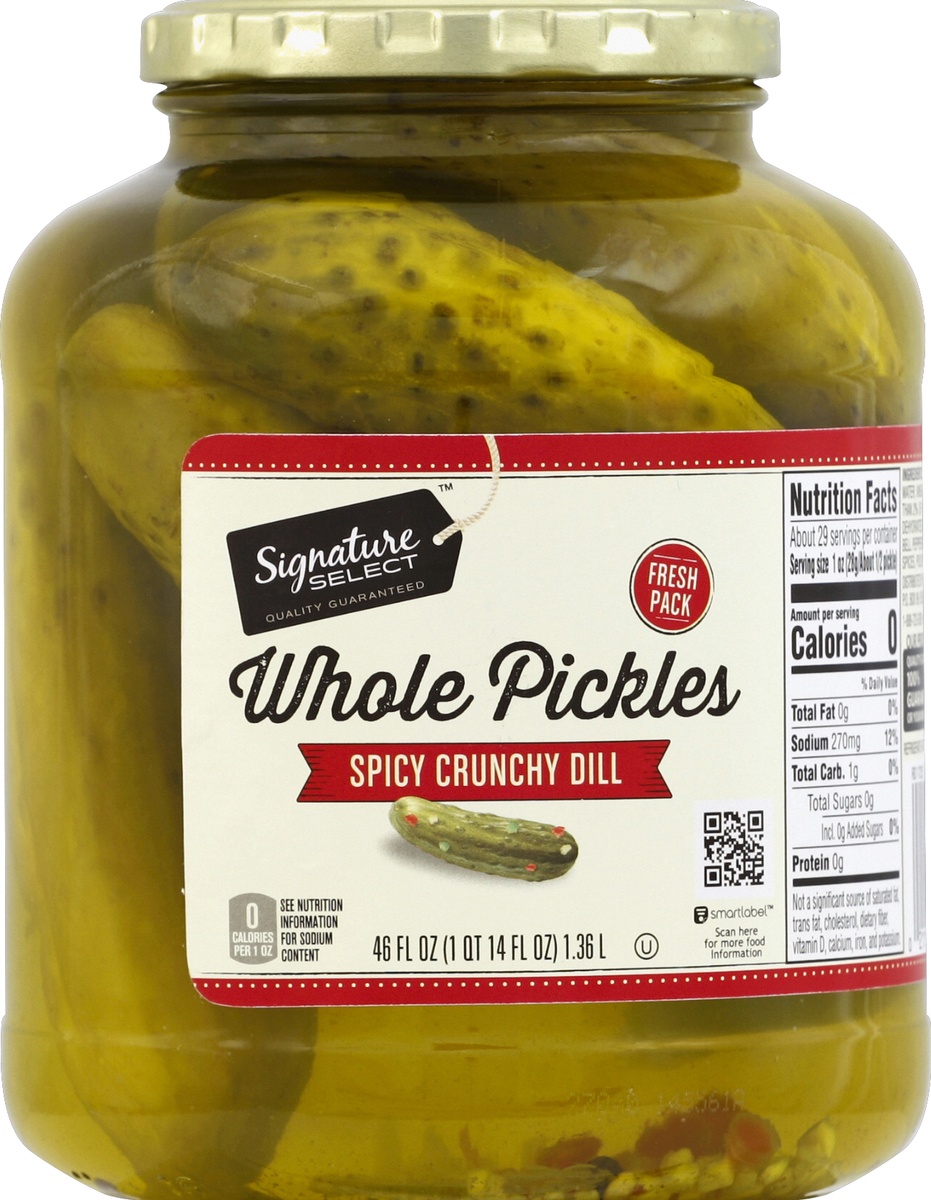 slide 2 of 2, Signature Select Pickles Whole Spicy Crunchy Dill, 