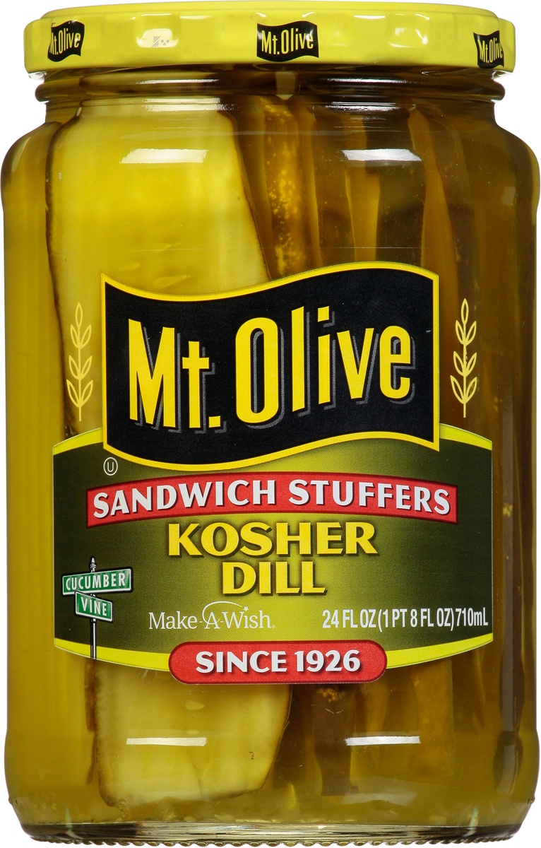 slide 5 of 7, Mt. Olive Sandwich Stuffers Kosher Dill Pickles 24 fl oz, 24 fl oz