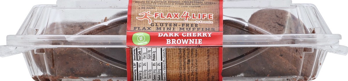 slide 2 of 4, Flax4Life Dark Cherry Brownie Gluten Free Mini Muffins, 14 oz