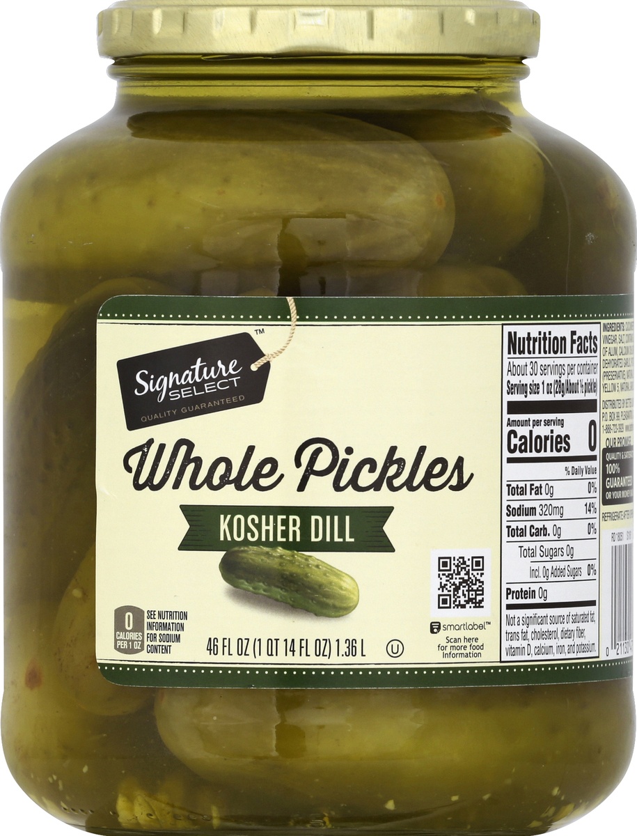 slide 2 of 2, Signature Kitchens Pickles Whole Genuine Dill, 