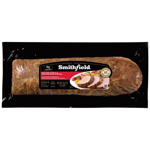 slide 1 of 1, Smithfield® pork tenderloin, roasted garlic & cracked black pepper, 19.2 oz