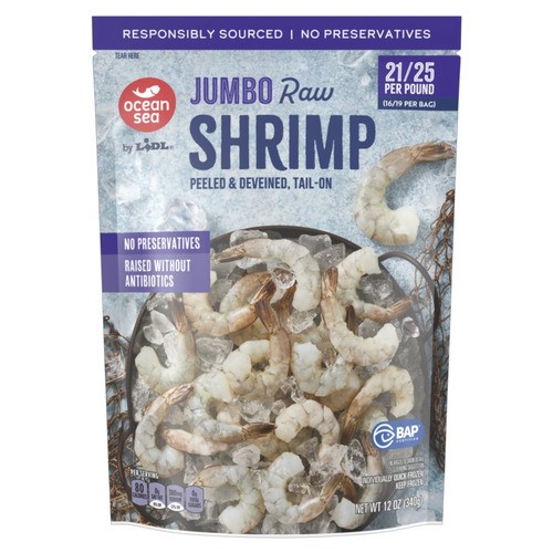 slide 1 of 1, Ocean Sea frozen jumbo raw shimp, 12 oz