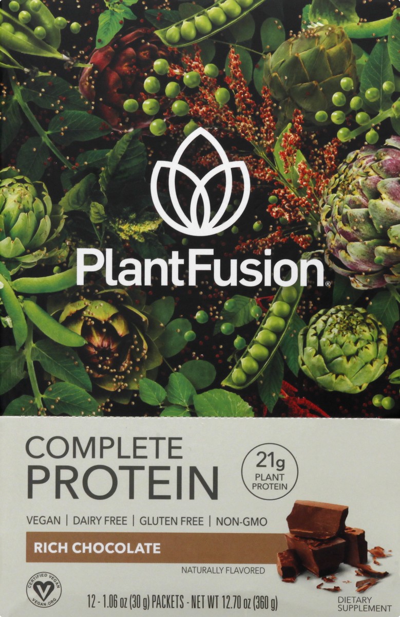 slide 5 of 12, PlantFusion Complete Plant Protein Powder Rich Chocolate Flavor, 1 ct