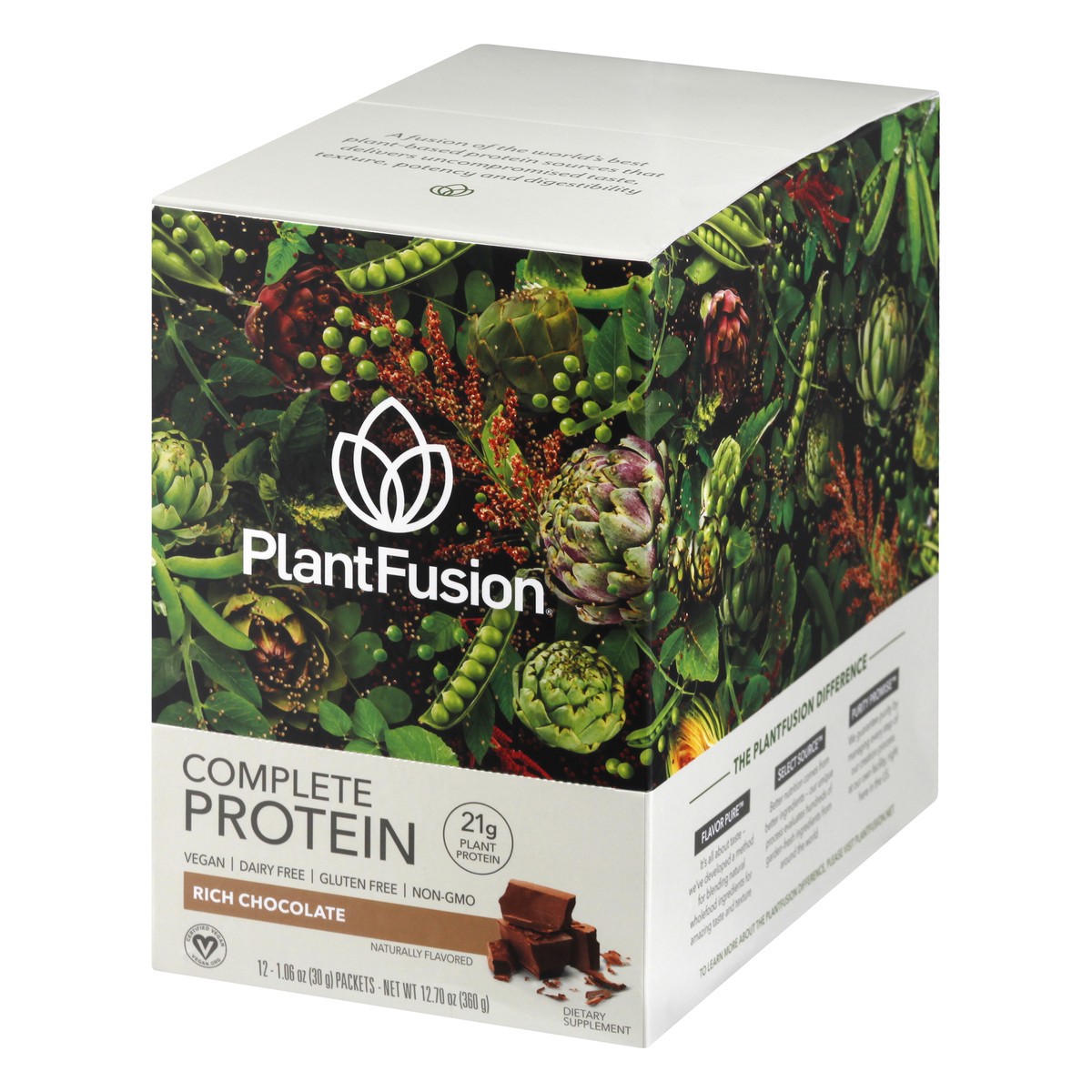 slide 10 of 12, PlantFusion Complete Plant Protein Powder Rich Chocolate Flavor, 1 ct