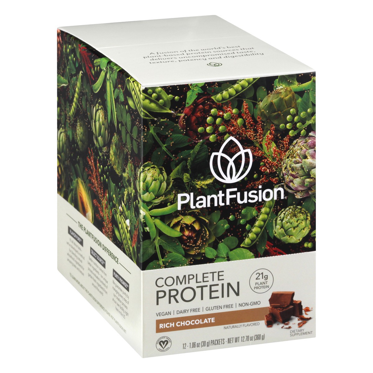 slide 2 of 12, PlantFusion Complete Plant Protein Powder Rich Chocolate Flavor, 1 ct