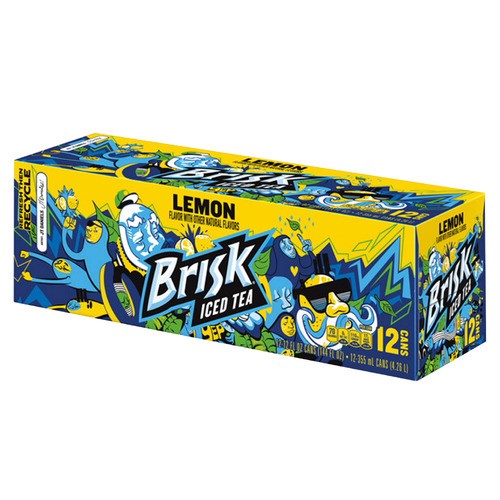 slide 1 of 1, Brisk® lemon iced tea, 12 ct; 12 fl oz