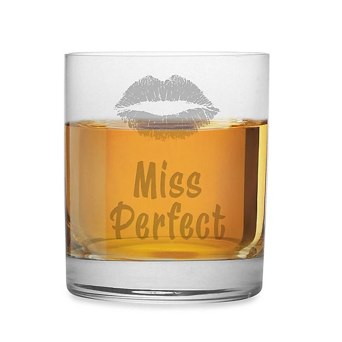 slide 2 of 2, Susquehanna Glass Etched Novelty Barware Miss Perfect'' Rocks Glass'', 1 ct
