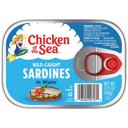 slide 1 of 1, Chicken of the Sea® wild caught sardines in water, 3.75 oz