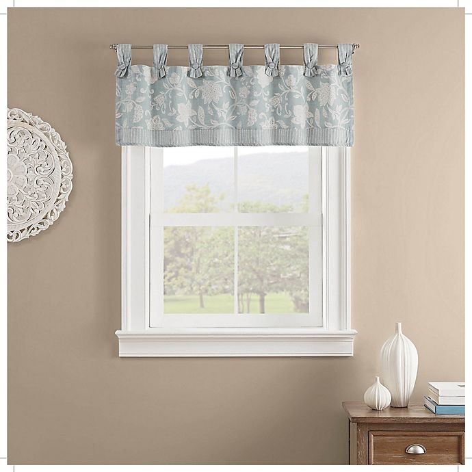 slide 1 of 4, Waverly Stencil Vine Light Filtering Window Valance - Spa, 1 ct