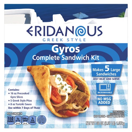 slide 1 of 1, Eridanous frozen gyro sandwich kit, 38 oz