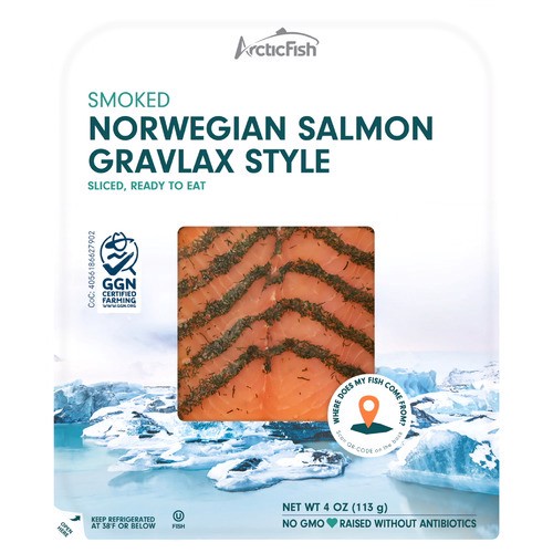 slide 1 of 1, Norwegian gravlax style cold smoked salmon, 4 oz