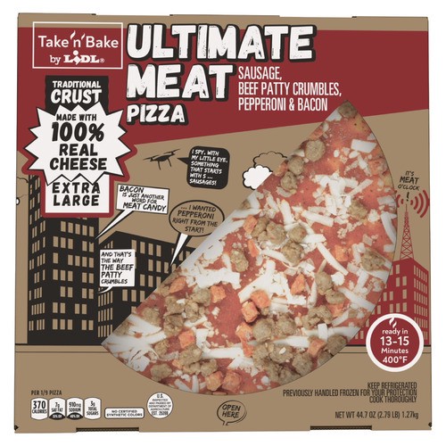 slide 1 of 1, Take 'n' Bake ultimate meat pizza, 44.7 oz