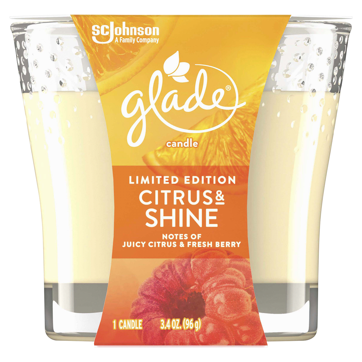 slide 1 of 1, Glade Citrus & ShineCandle, 3.4 oz