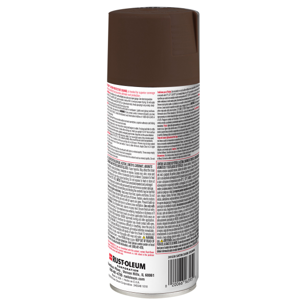 slide 7 of 25, Rust-Oleum Stops Rust Protective Enamel Spray Paint - 241239, Satin Dark Brown, 12 oz