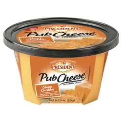 President Pub Cheese Sharp Cheddar Cheese Spread - 8oz