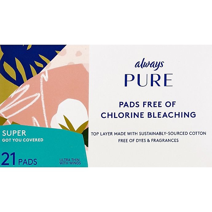 slide 4 of 4, Always Pure Ultra Thin Super Absorbency Pads With Wings, 21 ct