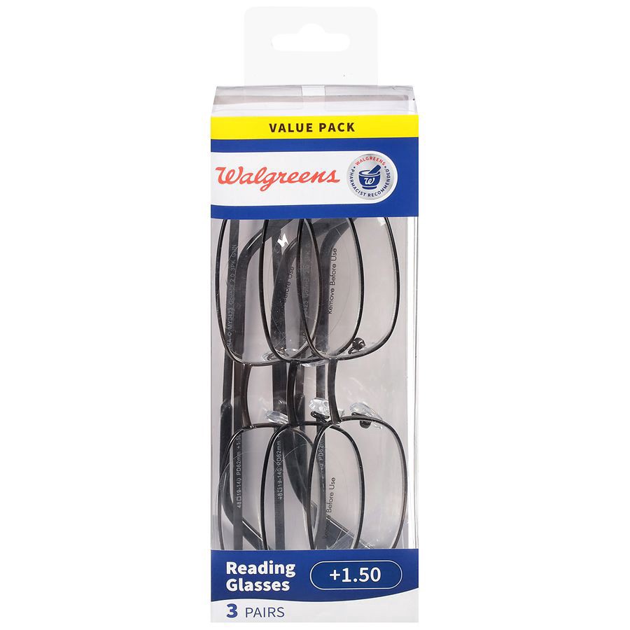 slide 1 of 5, Walgreens Council Reading Glasses +1.50, 3 ct
