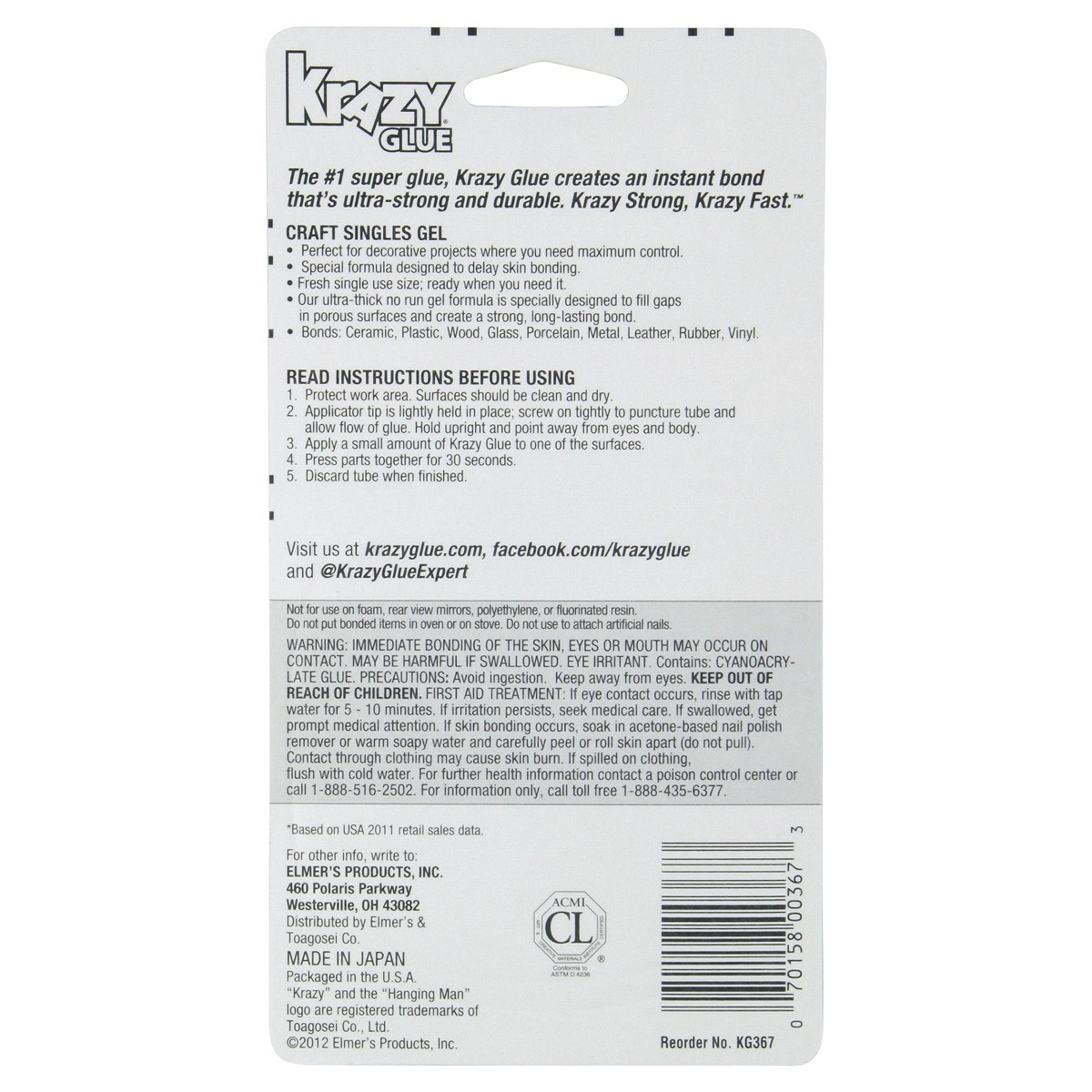 slide 2 of 2, Elmer's Krazy Glue Craft Mini Singles, 4 ct