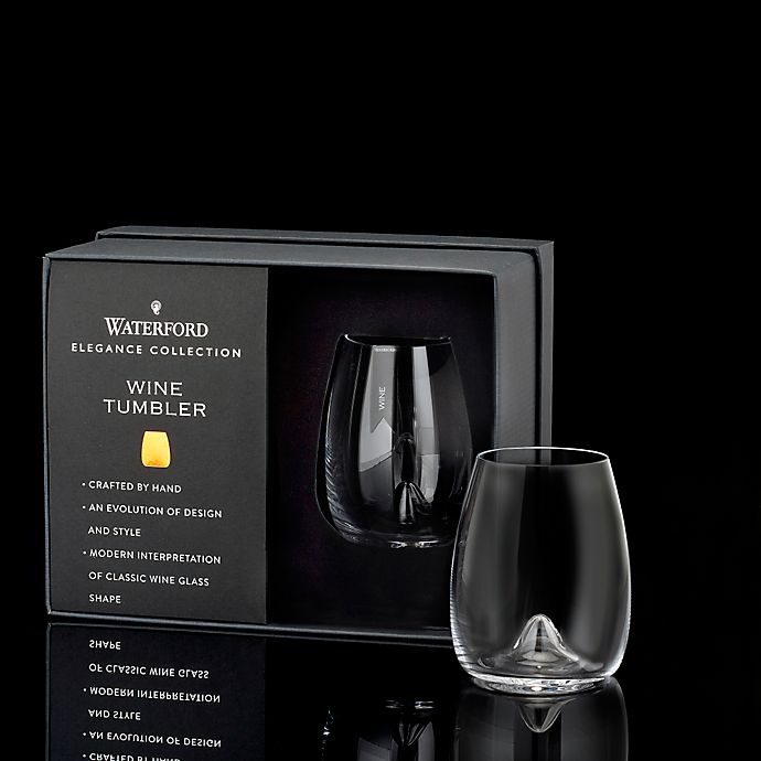 slide 2 of 4, Waterford Elegance Stemless Wine Glasses, 2 ct