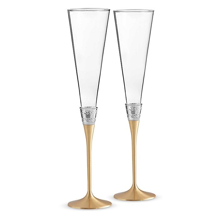 slide 2 of 2, Vera Wang Wedgwood With Love Gold Toasting Flutes, 2 ct