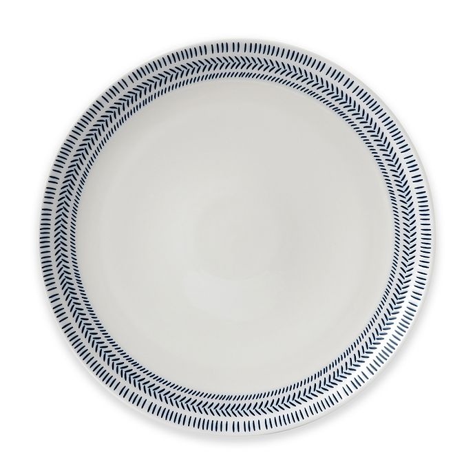 slide 1 of 2, ED Ellen DeGeneres Crafted by Royal Doulton Dark Blue Chevron Dinner Plate, 1 ct