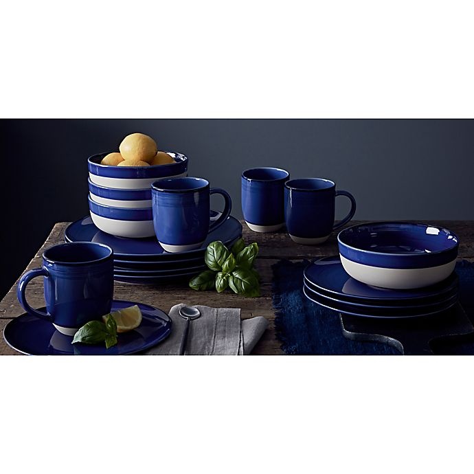 slide 7 of 8, ED Ellen DeGeneres Crafted by Royal Doulton Brushed Glaze Dinnerware Set - Dark Blue, 16 ct