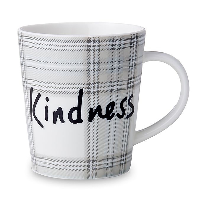 slide 1 of 3, ED Ellen DeGeneres Crafted by Royal Doulton Kindness" Plaid Mug - Grey", 1 ct