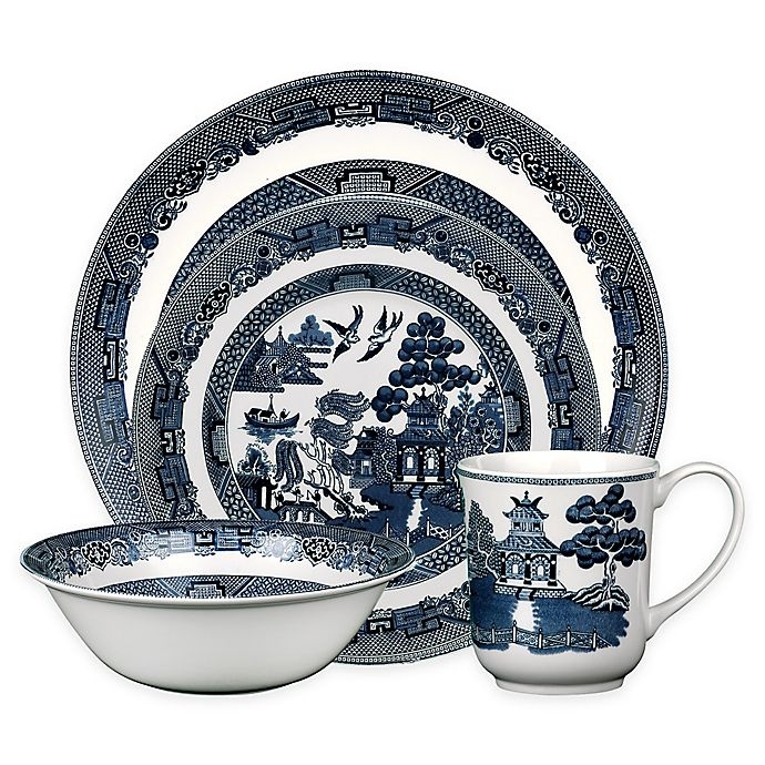 slide 1 of 1, Johnson Brothers Willow Blue Place Setting, 4 ct