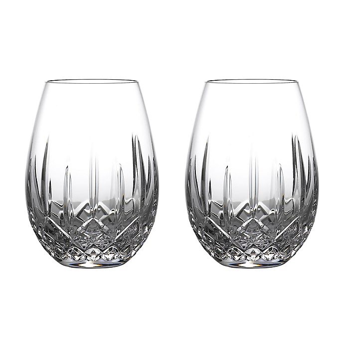 slide 2 of 2, Waterford Lismore Nouveau Stemless Wine Deep Red Set/2, 22 oz