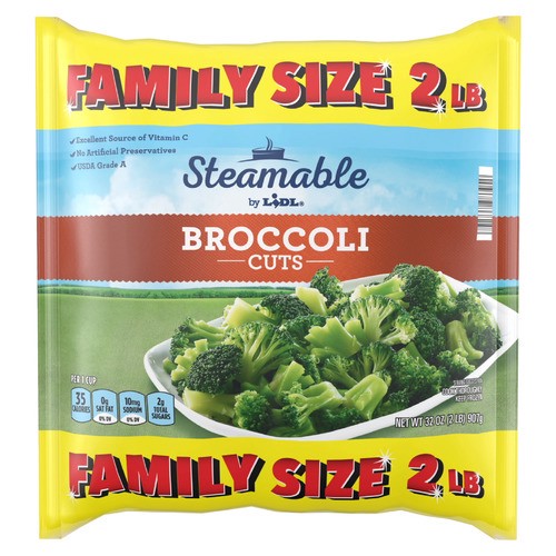 slide 1 of 1, frozen broccoli cuts, family size, 32 oz