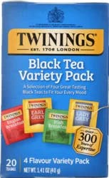 Twinings 4 Flavour Black Tea Variety Pack 20 Bags