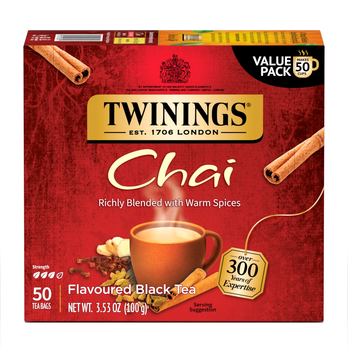 slide 1 of 2, Twinings Chai Flavoured Black Tea 50 Tea Bags - 50 ct, 50 ct