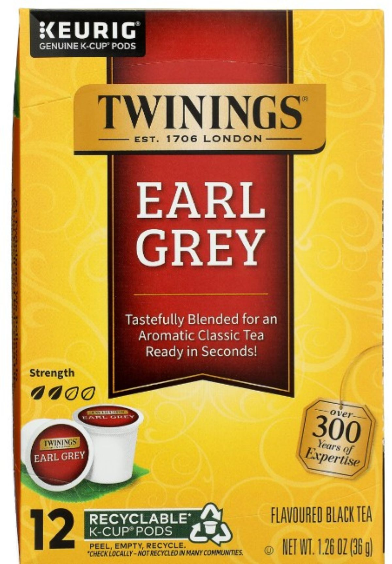 slide 1 of 2, Twinings Earl Grey K-Cups old pkg - 1.26 oz, 12 ct
