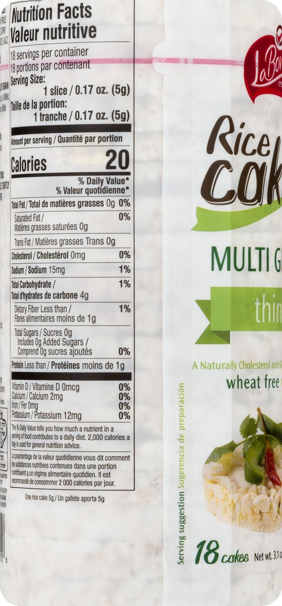 slide 5 of 13, La Bonne Thin Wheat Free Multi Grain Rice Cakes 18 ea, 18 ct