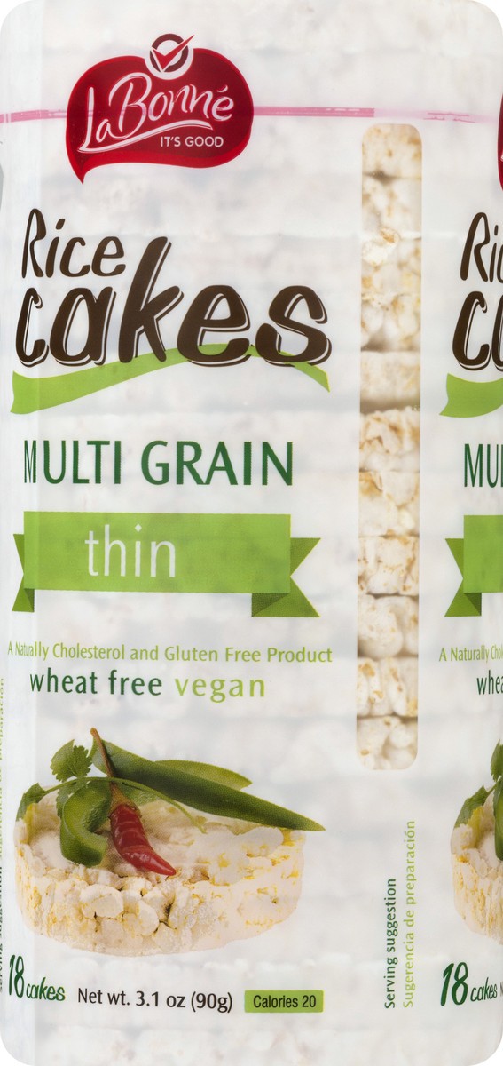 slide 2 of 13, La Bonne Thin Wheat Free Multi Grain Rice Cakes 18 ea, 18 ct