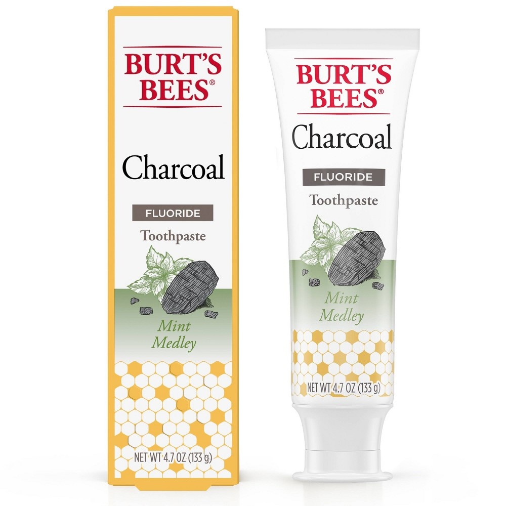 slide 3 of 7, Burt's Bees Charcoal Mint Medley Fluoride Toothpaste, 4.7 oz